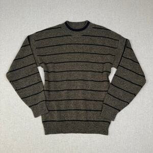 Le Tigre Brown Black Striped Crewneck Sweater USA Made Men’s M